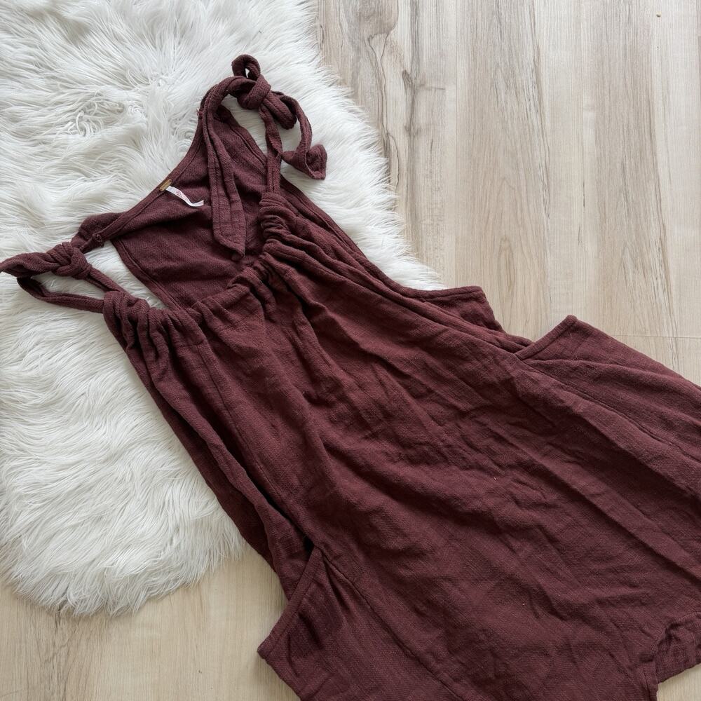 Free People Hot Shot One piece jumpsuit Burgandy Large CC - Picture 4 of 4